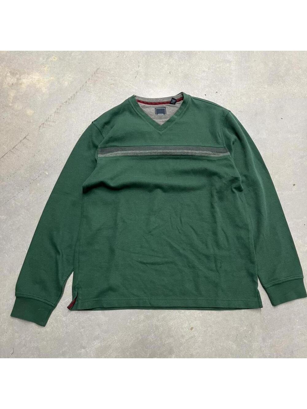 Y2K Arrow USA 1851 Thermal Long Sleeve Shirt Men’s Medium Green V Neck